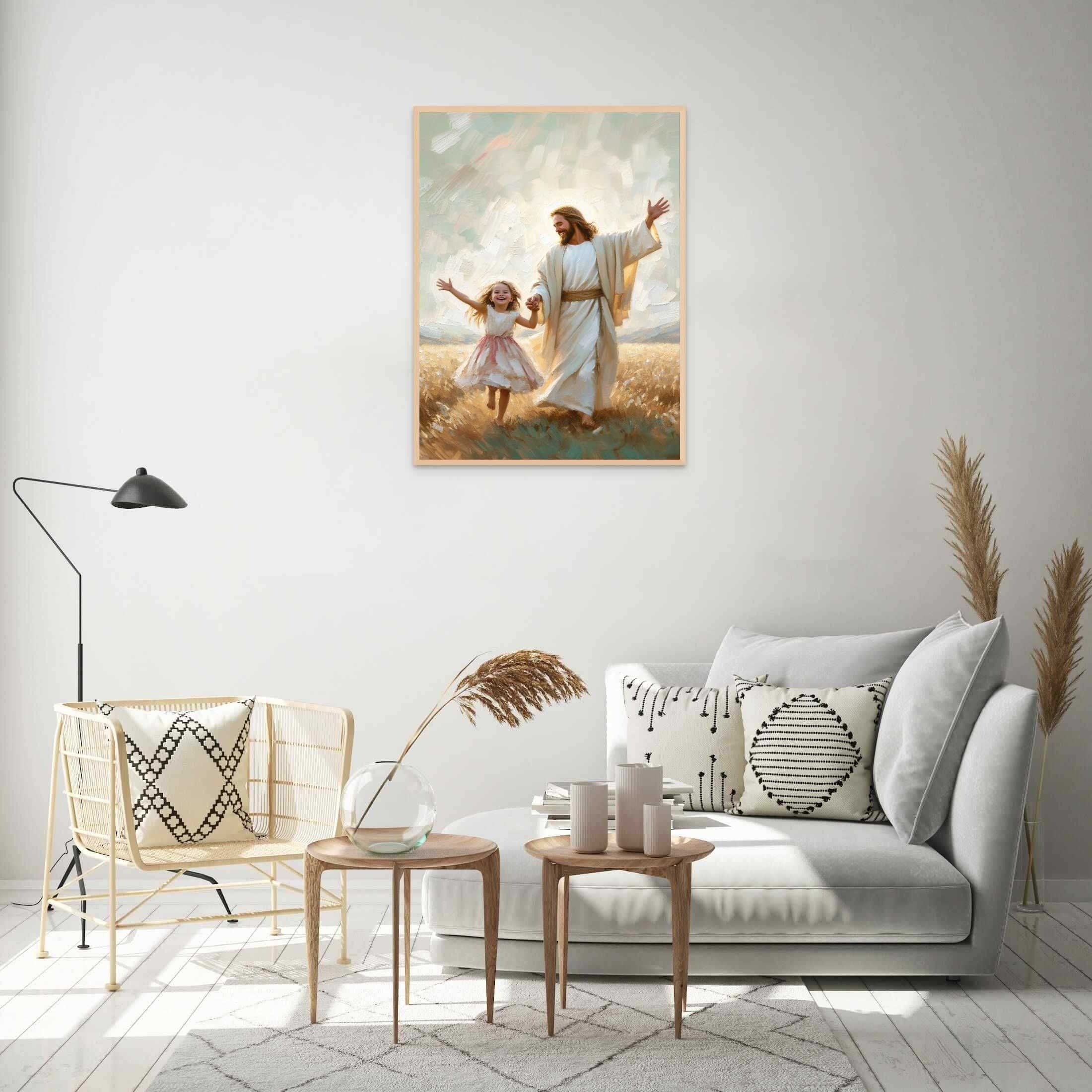 A Day for Dancing Poster, Christian Poster, Jesus with Girl, Jesus Dancing With Little Girl Poster, Bible Art Poster